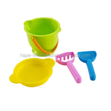 Children sand bucket 4 pieces new silicon beach toys with rake shovel spade ,summer silicon beach sand toys